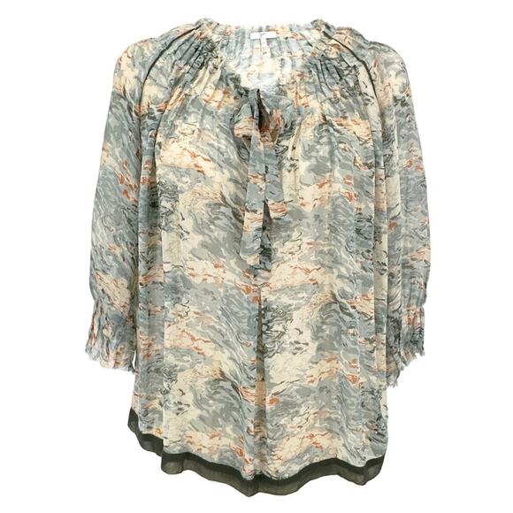 JOIE Watercolor Cloud Perry Silk Top Blouse XS - Picture 1 of 11